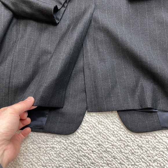 Hickey Freeman Men's 43 Blue Striped 100% Wool Boardroom Suit Jacket Blazer - Picture 11 of 12